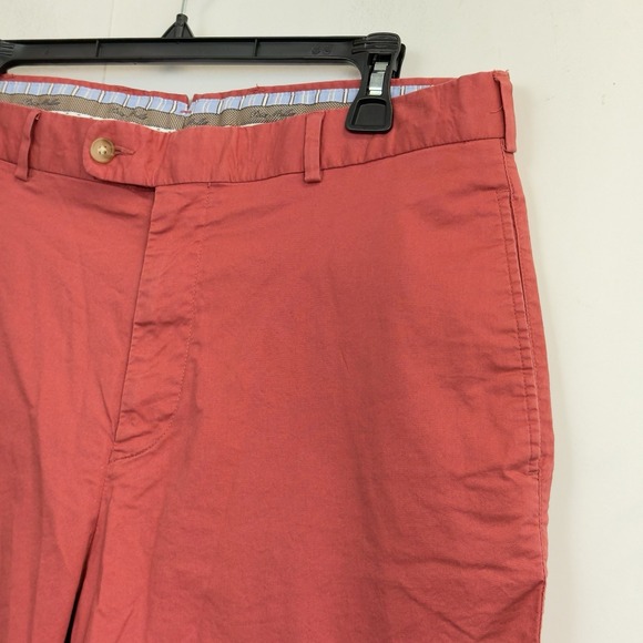 Peter Millar Shorts Men's 33 Red Golf Cotton Stretch Flat Front Chino Casual‎ 9" - Picture 2 of 6